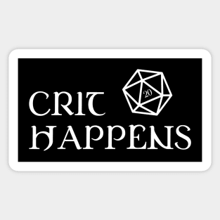 Crit Happens D20 Dice TRPG Tabletop RPG Gaming Addict Sticker